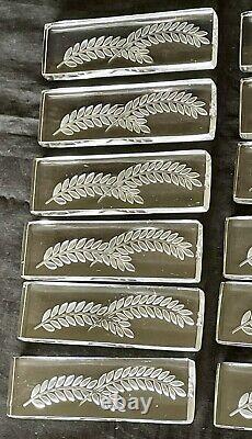 12 Crystal Lalique Hortense Art Deco Knife Holders Signed