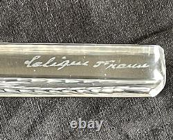 12 Crystal Lalique Hortense Art Deco Knife Holders Signed