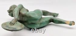 1930 Sculpture Art Deco Naked Dancer With Cymbals By Garcia (max Le Verrier)