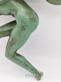 1930 Sculpture Art Deco Naked Dancer With Cymbals By Garcia (max Le Verrier)