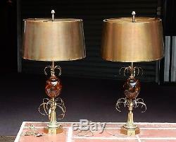 1950/70, Charles House, Pair Of Charles Lamps, Fractured Resin Egg Signed