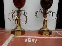 1950/70, Charles House, Pair Of Charles Lamps, Fractured Resin Egg Signed