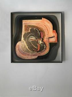 1970 Jean-claude Lethiais Painting Art-deco Modernist Abstraction Form-free
