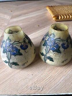 2 Small Art Deco Vase Signed Very Beautiful No Galle Daum