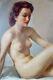 20th Century Female Nude Sitting Oil On Panel 55x43 Signed Circa 1940 Art Deco France Art