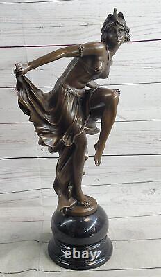 21 Classic Dancer Signed Bronze Figurine Statue Art Deco New Marble