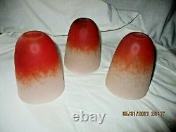 3 Glass Pate Tulips Signee Schneider Art Deco-charder-the Glass Francais