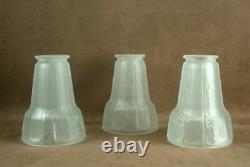 3 Tulips Art Deco Glass Moulded Pressed Signed Muller Freres Moonville