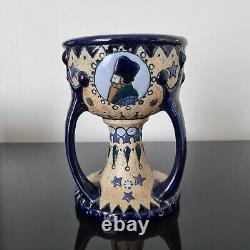 AMPHORA Vase Signed 1920 ART DECO Reissner Stellmacher Kessel 3 Figures Enamel