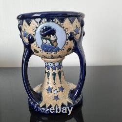 AMPHORA Vase Signed 1920 ART DECO Reissner Stellmacher Kessel 3 Figures Enamel