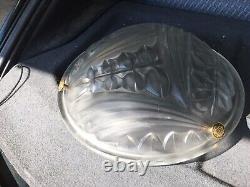 ART DECO OLD CHANDELIER WITH MOULDED AND FROSTED GLASS BOWL SIGNED DEGUE 558 Muller