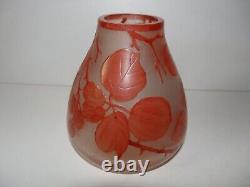 ART DECO PATE DE VERRE VASE signed MODA for DAUM FROSTED MULTI LAYER CRYSTAL ARTISTRY