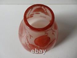 ART DECO PATE DE VERRE VASE signed MODA for DAUM FROSTED MULTI LAYER CRYSTAL ARTISTRY