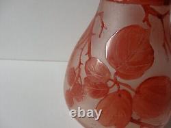 ART DECO PATE DE VERRE VASE signed MODA for DAUM FROSTED MULTI LAYER CRYSTAL ARTISTRY