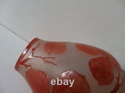 ART DECO PATE DE VERRE VASE signed MODA for DAUM FROSTED MULTI LAYER CRYSTAL ARTISTRY