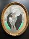 Achille Mauzan Art Deco Painting Signed And Framed Elegant Woman Portrait