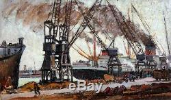 Albert Copious, Le Havre, Chart, Painting, Boats, Sea, Harbor, Seascape