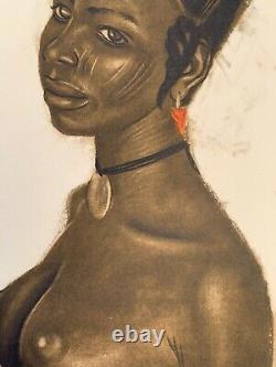 Alexander Iacovleff Africanist Engraving Portrait Of Naked Girl Art Deco