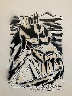 Alice COLONIEU (1924-2010) Ink Watercolor Mountain Landscape Templar Illustration