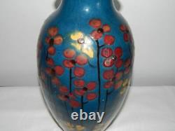 Ancien Grand Vase Art Deco Emile Simonod Glazed Ceramics Savoie Signed Sispa