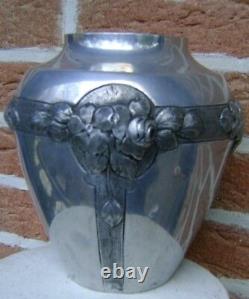 Ancien Vase Art Signed Laving Aluminium To 1925/35 D1718