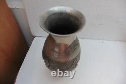 Ancien Vase Art Signed Laving Aluminium To 1925/35 D1718