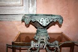 Ancient City Lantern Signed A. Lacarriere Paris Bronze Lamp To Restore