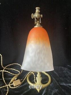 Ancient Lamp Art Deco Tulip Glass Pate Signee Schneider Circa 1925