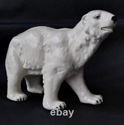 Ancient Sculpture Animal Statue Polar Bear Art Deco 1940 Ceramic 26.5cm