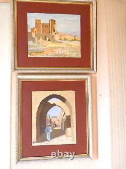 Ancient paintings, orientalist paintings, on panel, animated scene, signed