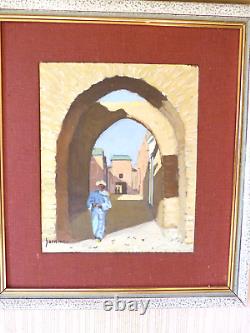 Ancient paintings, orientalist paintings, on panel, animated scene, signed