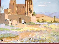 Ancient paintings, orientalist paintings, on panel, animated scene, signed