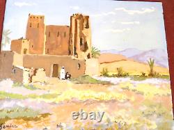 Ancient paintings, orientalist paintings, on panel, animated scene, signed