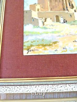 Ancient paintings, orientalist paintings, on panel, animated scene, signed