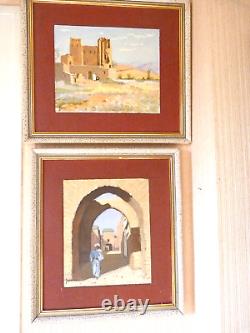 Ancient paintings, orientalist paintings, on panel, animated scene, signed