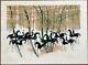 André Brasilier- Riders On Snow-1970 -original Signed Lithography/ No.