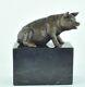 Animal Sculpture Pig Statue In Art Deco And Art Nouveau Style, Solid Bronze