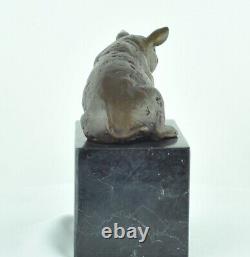 Animal Sculpture Pig Statue in Art Deco and Art Nouveau Style, Solid Bronze