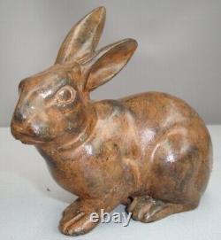 Animal Sculpture Statue of Rabbit Hare in Art Deco and Art Nouveau Hunting Style