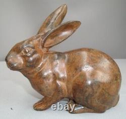 Animal Sculpture Statue of Rabbit Hare in Art Deco and Art Nouveau Hunting Style