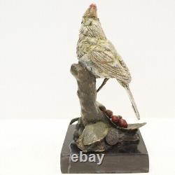 Animalier Bird Statue Sculpture in Solid Bronze Art Deco Style Art Nouveau Style