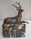 Animalier Deer Hunting Statue Sculpture In Art Deco And Art Nouveau Bronze Style