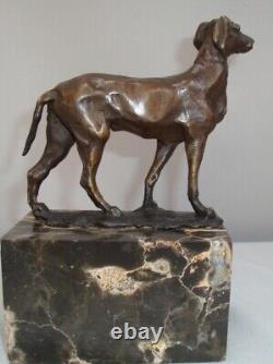 Animalier Hunting Dog Statue Sculpture in Art Deco and Art Nouveau Bronze Style