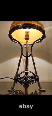 Art Deco 1930 Glass Paste Lamp Signed Art De France