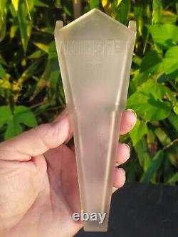 Art Deco 1930 Pressed Molded Glass Car Vase, Signed Veronidi