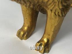Art Deco 20th Century Golden Bronze Spitz Dog Animal Car Mascotte Signed A G