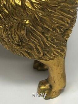 Art Deco 20th Century Golden Bronze Spitz Dog Animal Car Mascotte Signed A G