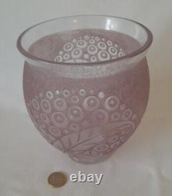 Art Deco Acid-Etched Glass Vase Signed Lorrain France