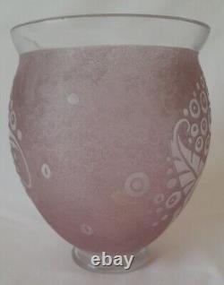 Art Deco Acid-Etched Glass Vase Signed Lorrain France