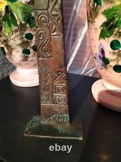 Art Deco Ancient Abstract Sculpture Bronze Symbolist Art Major Signed H 58 CM